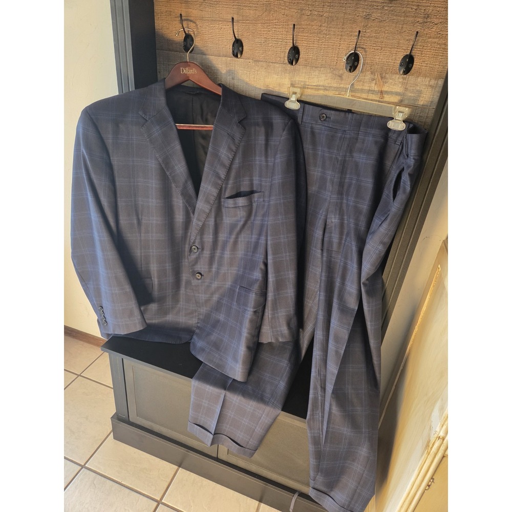 Tailored Suit H. Freeman made for the clothier S.J. Haggard & Co. Blue Plaid